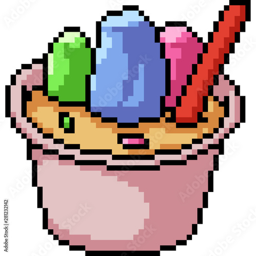 vector pixel art jelly snack