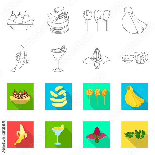 Vector design of natural and vegetarian sign. Collection of natural and eating vector icon for stock.