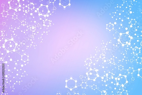 Hexagonal abstract background. Big Data Visualization. Global network connection. Medical, technology, science background. Vector illustration.