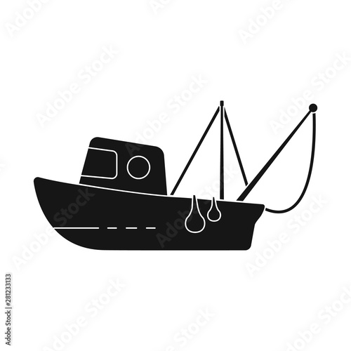 Isolated object of fishery and trawler symbol. Set of fishery and naval stock symbol for web.