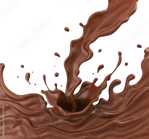 Chocolate Milk ripple splash background, 3d rendering.