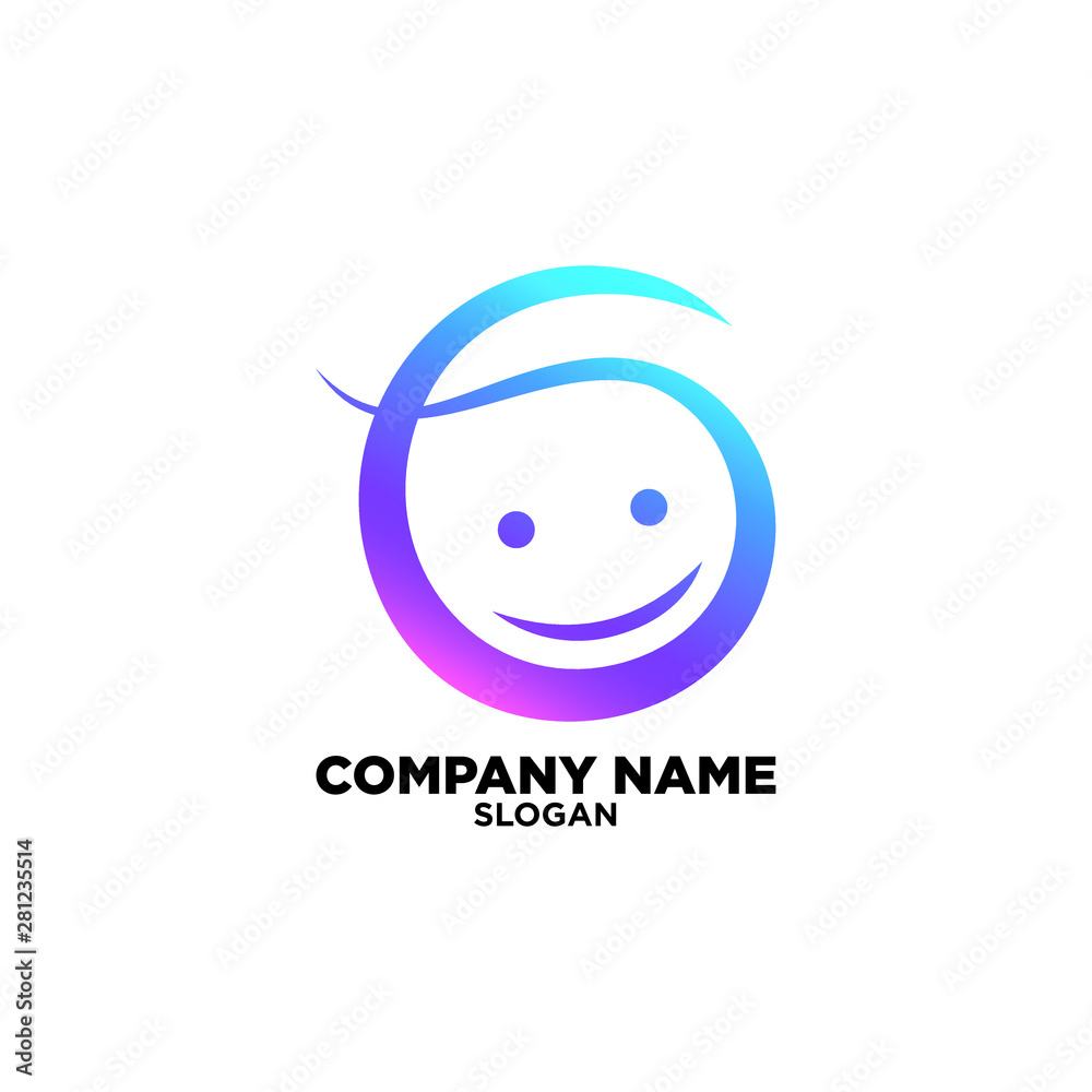 Illustration of happy face for business logo