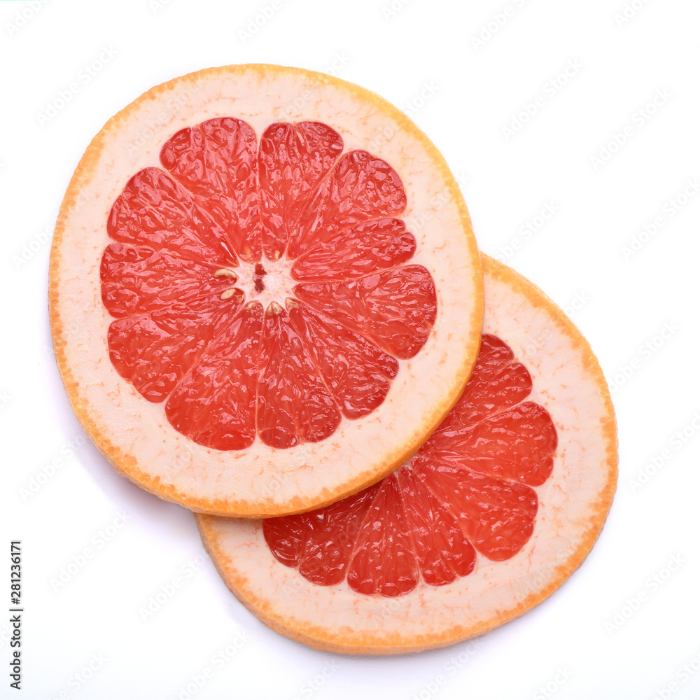 Fresh grapefruit isolated on white background