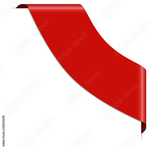red corner ribbon banner isolated on white background