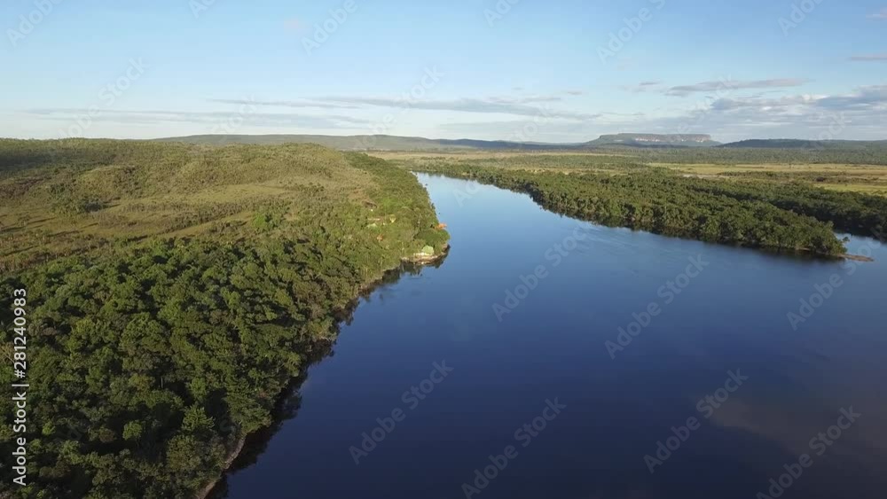 Aerial view of Canaima National Park and the Carrao river. Venezuela Aerial view of Canaima National Park and the Carrao river. Venezuela