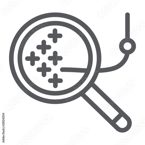 Cross stitch line icon, needlework and sew, embroidery sign, vector graphics, a linear pattern on a white background.