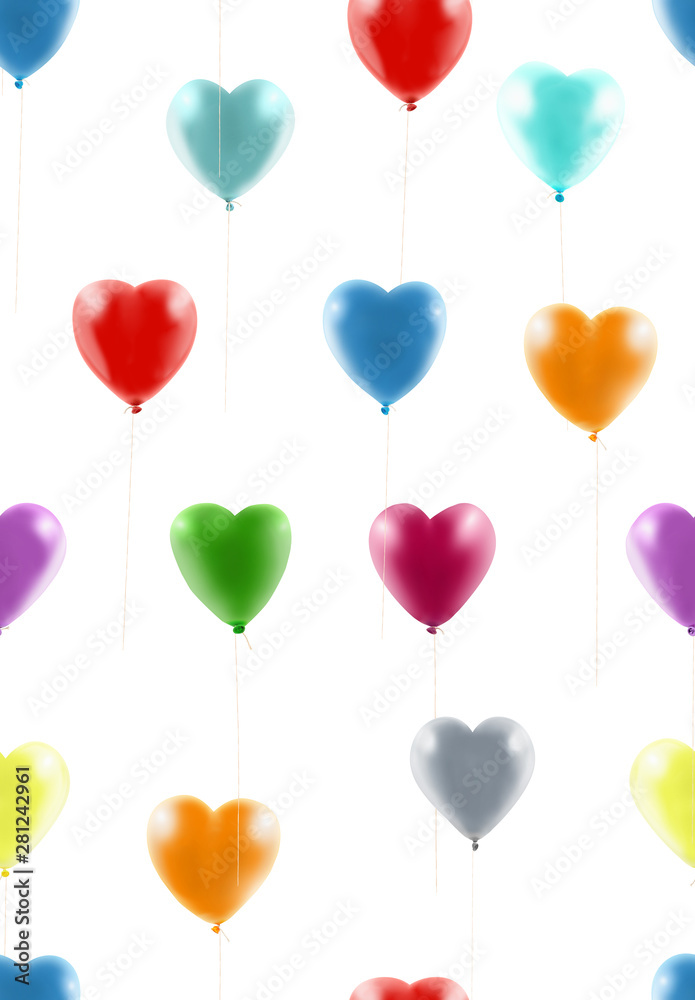 Isolated image of balloons.Seamless image