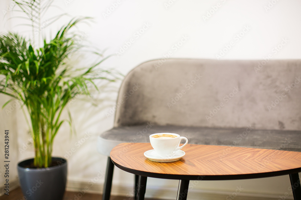 Modern simple cafe interior, table, chairs. Modern simple cafe interior, table, chairs.