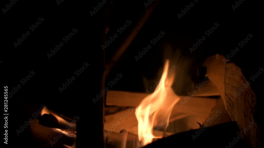 Bonfire. Campfire at night. Burning fire. Closeup of the flames on a black background. Bonfire. Campfire at night. Burning fire. Closeup of the flames on a black background.