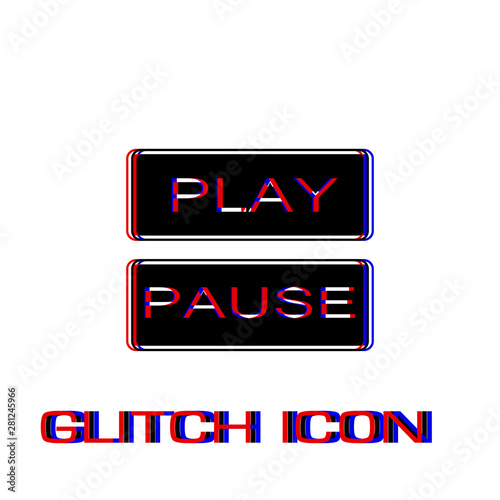 Play and pause button icon flat. photo