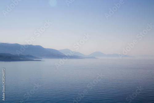 Picturesque summer view to Adriatic sea coast Gjipe beach, Albania