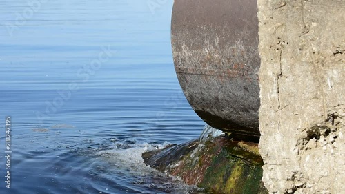 Pollution of the environment by waste from pipes or drainage. The concept of nature pollution sewerage. Discharge of toxic or contaminated water into a river or lake.