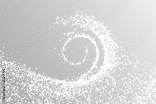 Abstract light wave of white snow particles