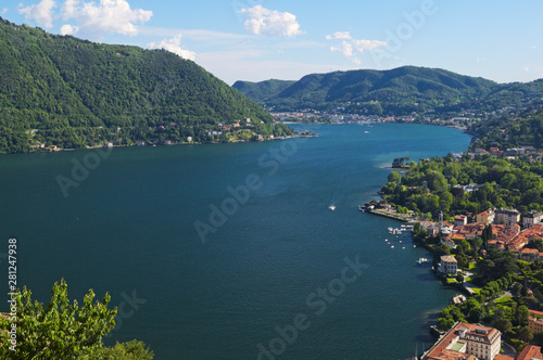 overview on Cernobbio and Lake Como, Italy