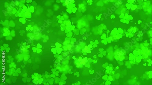 Animated Clover Leaf, St Patrick's Day Background