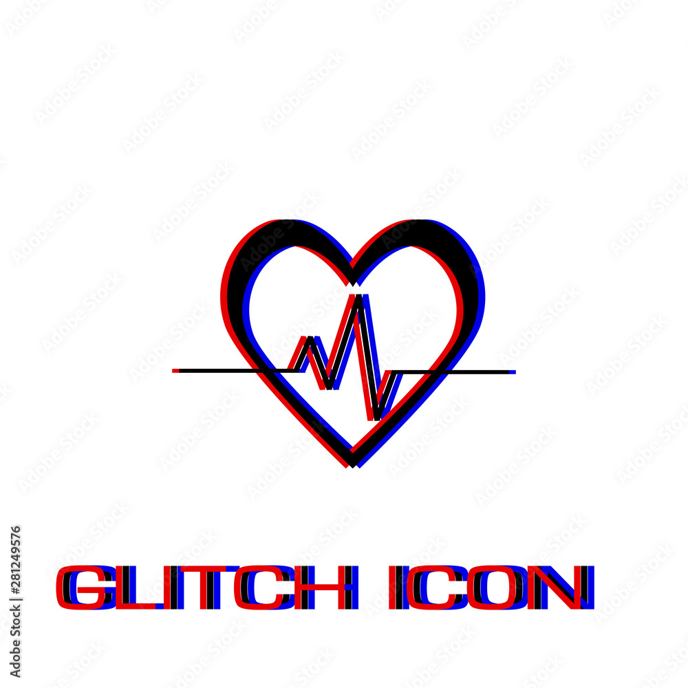 Heartbeat icon flat.