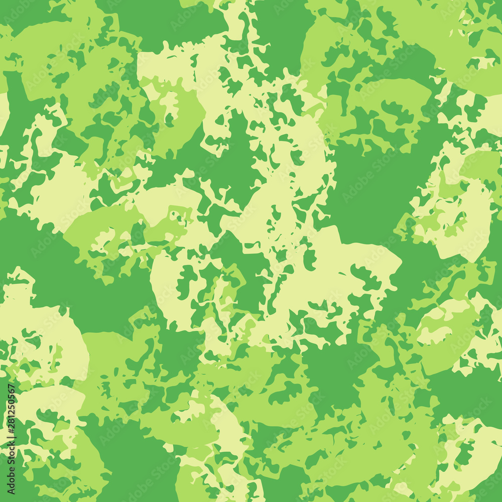 Summer camouflage of various shades of green and yellow colors Summer camouflage of various shades of green and yellow colors