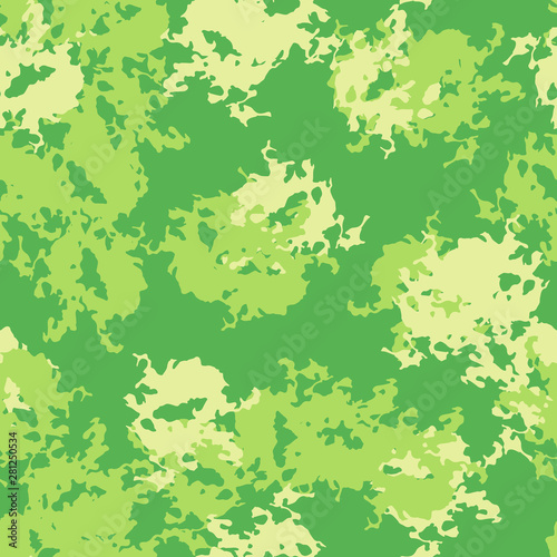 Summer camouflage of various shades of green and yellow colors
