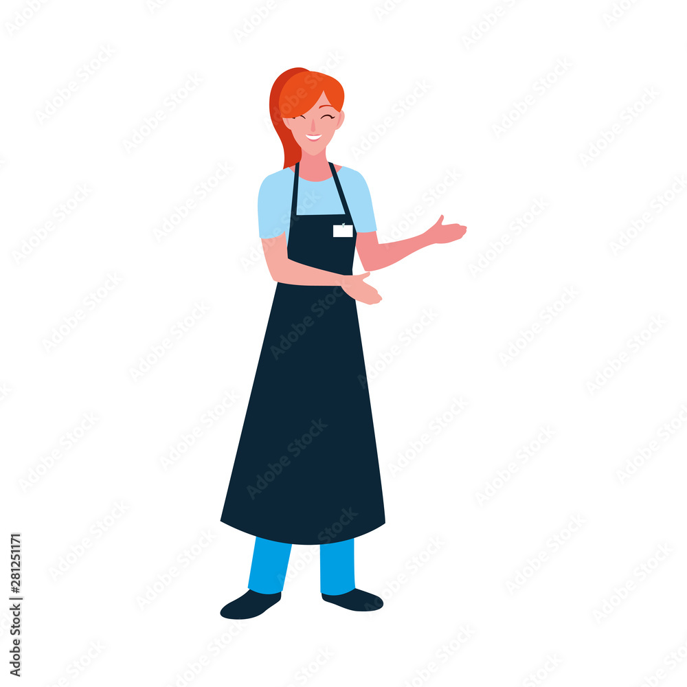 seller woman character with apron