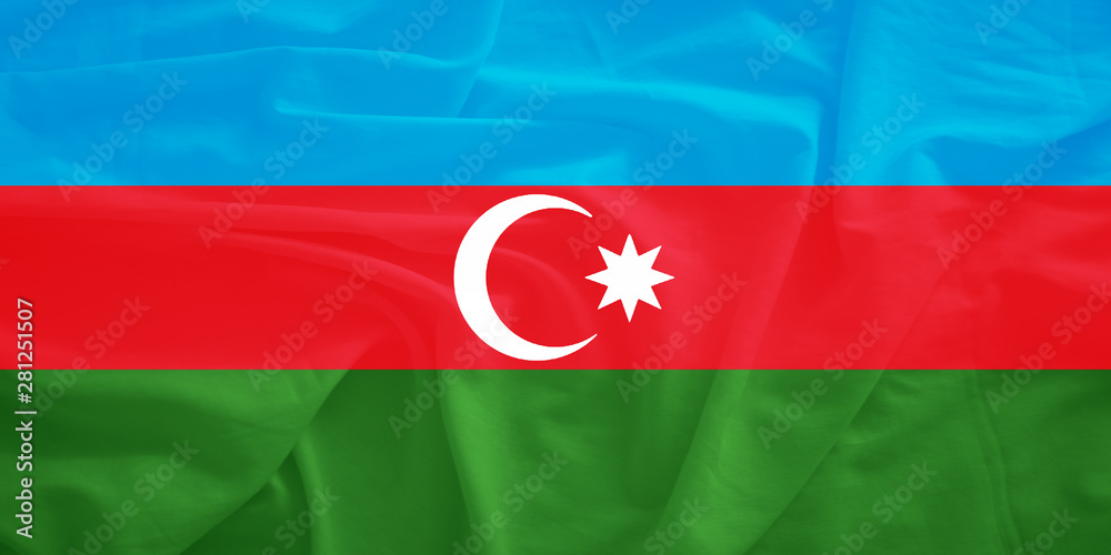Fototapeta premium Azerbaijan flag with 3d effect
