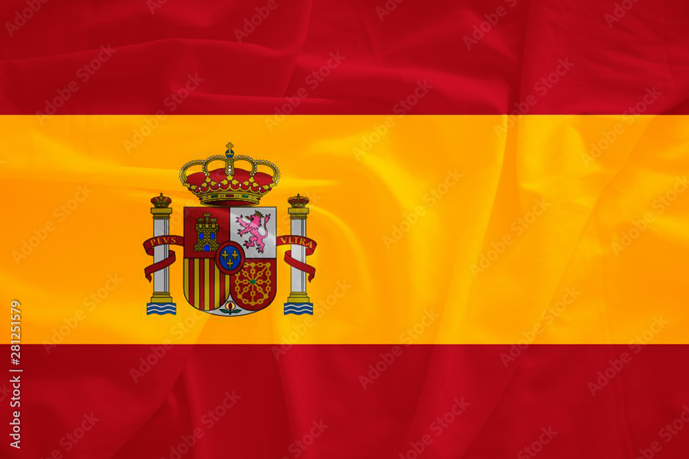 Fototapeta premium Spain flag with 3d effect
