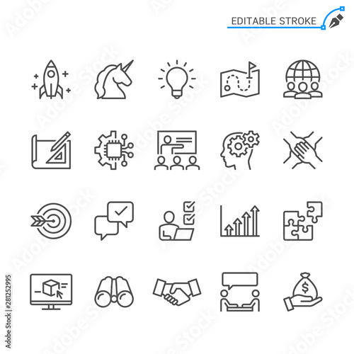 Startup line icons. Editable stroke. Pixel perfect.