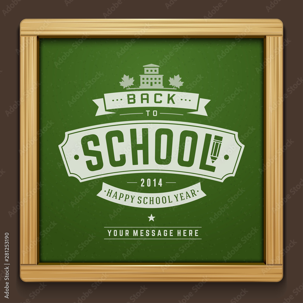 Back to school text drawing by chalk on blackboard with typographic elements vector illustration. Back to school text drawing by chalk on blackboard with typographic elements vector illustration.
