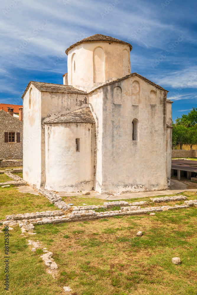 Naklejka premium Church of the Holy Cross in Nin town in the Zadar County of Croatia, Europe.
