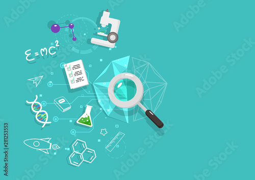 Right brain, mind mapping, thinking logic science concept, flat design and polygon, idea creativity background vector
