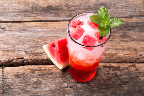 Glass of water melon soda d...