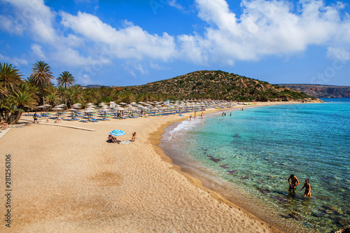 Fototapeta Naklejka Na Ścianę i Meble -  Vai beautiful beach. Crete, Greece.