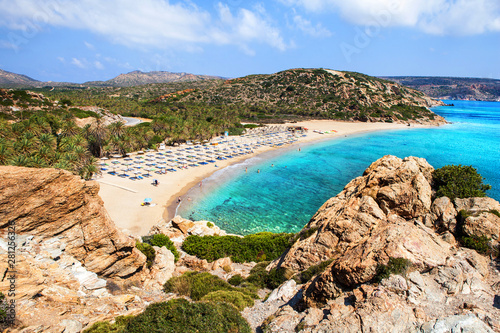 Fototapeta Naklejka Na Ścianę i Meble -  Vai beautiful beach. Crete, Greece.