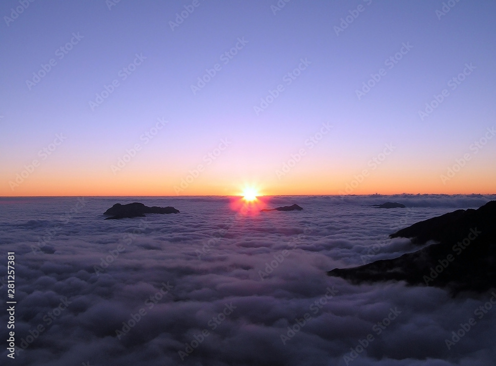 Caucasus. Kurtat Gorge. Sunrise.