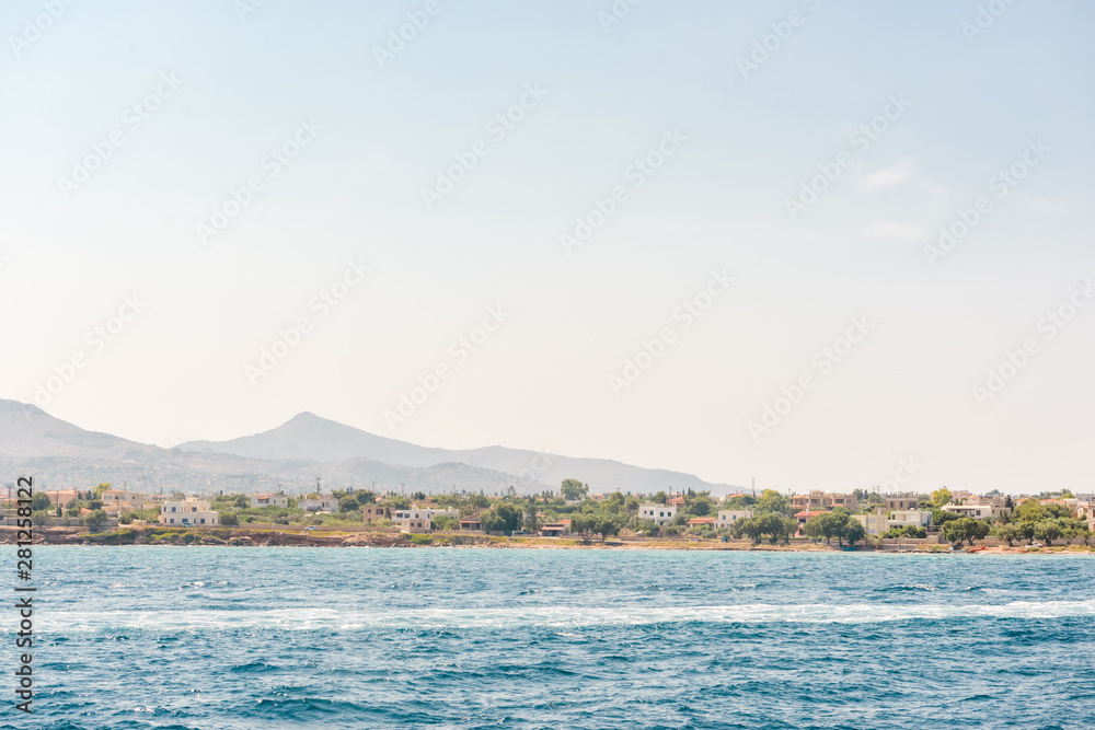 Greece. View of famous and picturesque port of Aegina island, Saronic gulf. Summer