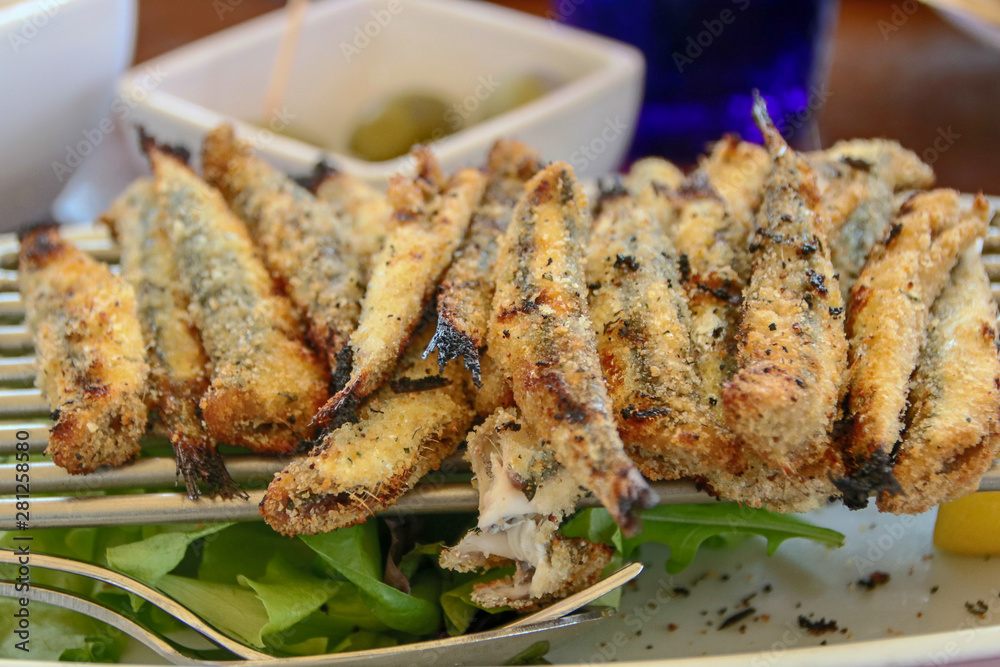 grilled anchovies
