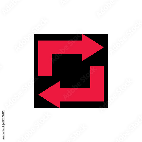 Free Download square rotation arrow geometric design symbol vector - GFXLoad