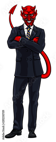 An evil devil or Satan businessman in business suit