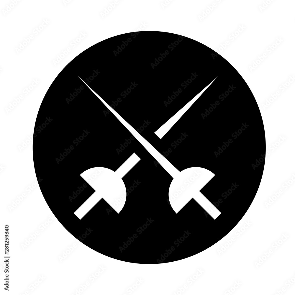 Crossed scimitar swords icon. Two sabers or cavalry swords. Vector illustration. Crossed scimitar swords icon. Two sabers or cavalry swords. Vector illustration.