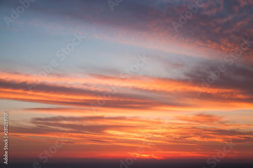 Colorful cloudy tropical sky with clouds