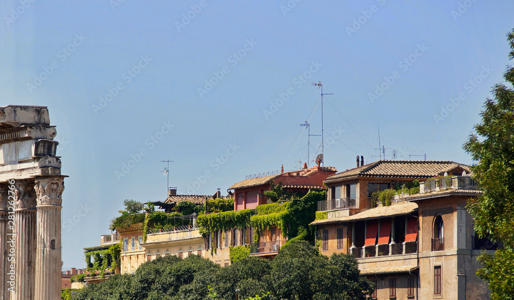 Modern residential buildings in the center of Rome, Italy Modern residential buildings in the center of Rome, Italy