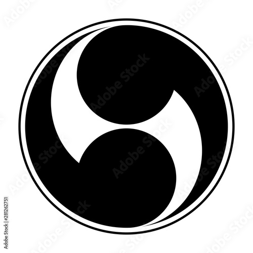 Tomoe symbol icon in a circle photo