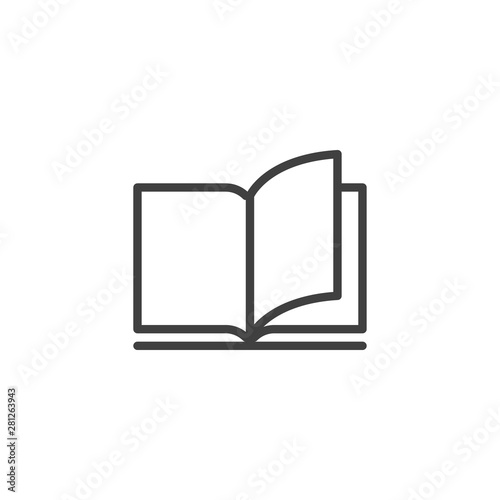 Open book pages line icon. linear style sign for mobile concept and web design. Reading, library book outline vector icon. Education symbol, logo illustration. Vector graphics