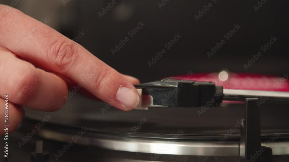 Turning Music On With Vinyl Record Device Turning Music On With Vinyl Record Device