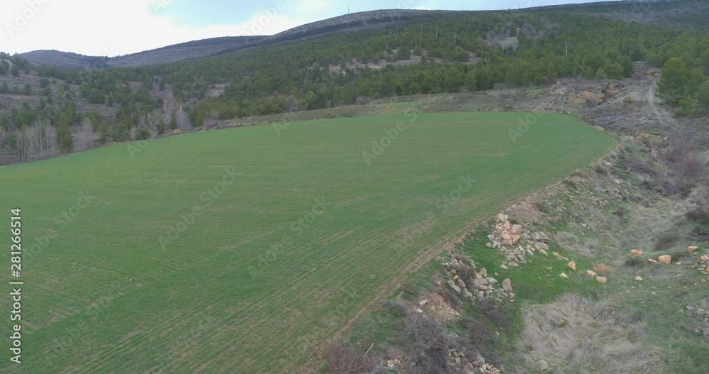 aerial view of farmlands waiting to be seed during a winter day - Video with drone aerial view of farmlands waiting to be seed during a winter day - Video with drone