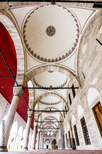 The courtyard of Mihrimah Sultan Mosque Istanbul - Turkey