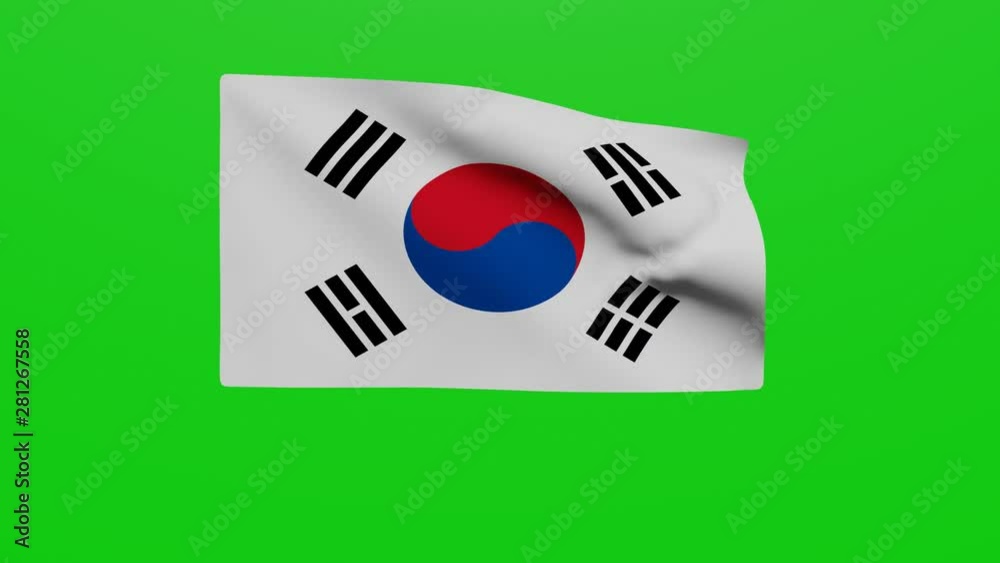 Bandera Corea del sur. Vídeo