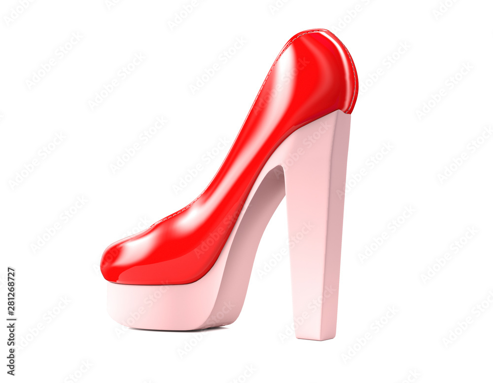 Red high heel shoes 3d render Red high heel shoes 3d render