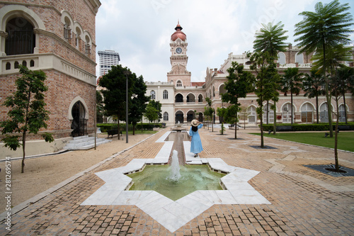 Photography Tourist is sightseeing at The Sultan Abdul Samad building is located in front of the Merdeka Square in Jalan Raja,Kuala Lumpur Malaysia