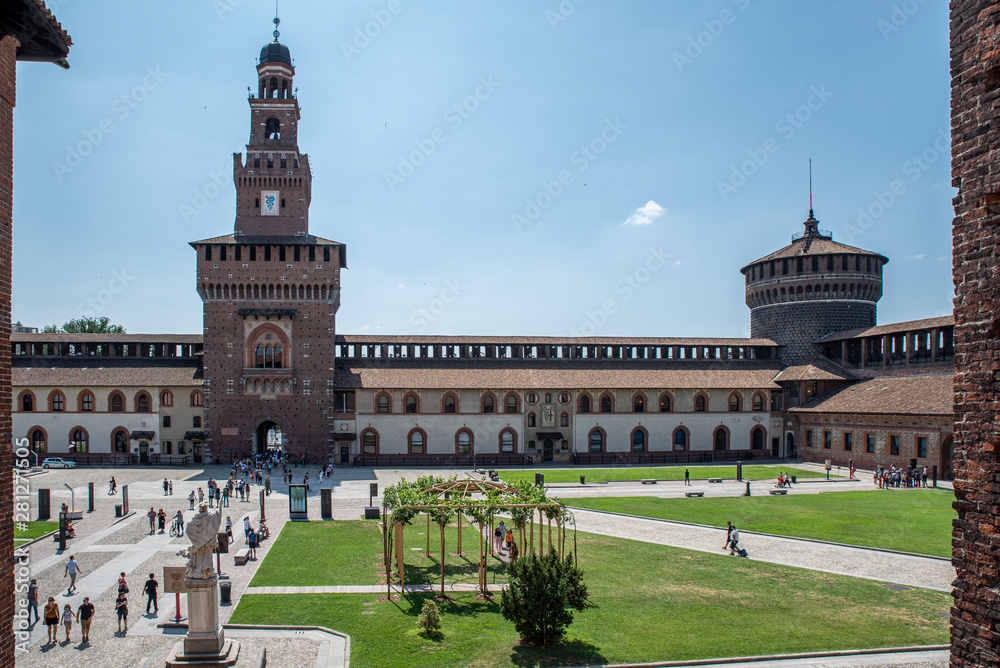The Sforza Castle - Castello Sforzesco in Milan, Italy