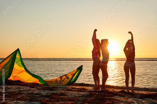 Girlfriends at sunset